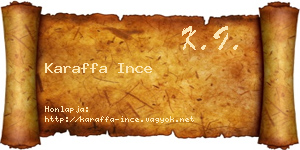 Karaffa Ince névjegykártya